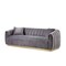 Homeroots 84" Gray Velvet Sofa And Toss Pillows 491011 - alternate 1