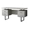 Homeroots 60" Gray and Black Computer Desk With Three Drawers 333518 - alternate 2