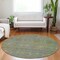 Homeroots 8' Green Gold And Charcoal Round Abstract Washable Indoor Outdoor Area Rug 588920 - alternate 3