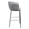 Homeroots 30" Gray And Black Faux Leather And Steel Bar Height Bar Chair 555665 - alternate 2