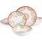 Laurie Gates Brick Floral Ripple 12 Piece Melamine Dinnerware Set in Red 123197.12R - alternate 1