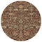 Homeroots 8' Chocolate Tan And Green Round Floral Washable Indoor Outdoor Area Rug 603409 - alternate 3
