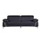 Homeroots 87" Blue Italian Leather Sofa With Silver Legs 329692 - alternate 2