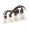 Jonathan Y Wyatt 32.5" 4-Light Southwestern Bohemian Resin/Seeded Glass Faux Antler LED Vanity Light, Brown Wood JYL6315A - alternate 3