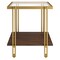 Homeroots 22" Brass And Clear Glass And Steel Square End Table With Shelf 544221 - alternate 2