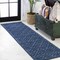 Jonathan Y Portmany Neutral Diamond Trellis Navy 2 ft. x 8 ft. Indoor/Outdoor Runner Rug IBZ104B-28 - alternate 1