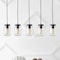 Jonathan Y Gaines 33.25" 5-Light Farmhouse Industrial Iron Mason Jar Linear LED Pendant, Oil Rubbed Bronze/Clear JYL7803A - alternate 4