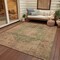 Homeroots 8' X 10' Artichoke Green And Beige Medallion Washable Indoor Outdoor Area Rug 616445 - alternate 4
