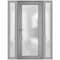 Vdomdoors Front Exterior Prehung FiberGlass Door Frosted Glass / Manux 8102 Grey Ash / 2 Sidelight Exterior W MANUX8102EXD-SS-W14+30+14 x H80-RH - alternate 1