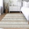 Homeroots 10' X 14' Ivory Gray And Beige Striped Washable Indoor Outdoor Area Rug 598363 - alternate 5