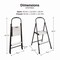 Cosco Two-Step Stepstool, 250 lb Capacity, 19in Working Height, 22.5in Spread, Black/Silver 11325ABK1E - alternate 2