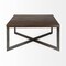 Homeroots 34" Brown Solid Wood and Metal Square Coffee Table 393163 - alternate 3