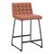 Homeroots Set of Two 26" Brown And Black Faux Leather And Steel Counter Height Bar Chairs 555736 - alternate 2