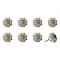 Homeroots Set of Eight Black And Yellow Ceramic And Metal Drawer Pull Knobs, 8PK 544424 - alternate 2