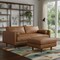 Homeroots 89" Brown Leather Sofa With Ottoman 641077 - alternate 3