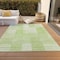 Homeroots 5' X 8' Artichoke Green And Mint Green Striped Washable Indoor Outdoor Area Rug 581630 - alternate 6