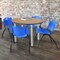 Regency Round Kee Breakroom Table W/ 4 M Stack Chairs, 42 in W, 42 in L, Noble Oak TB42RNDNOBPCM47BE - alternate 3