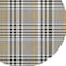 Homeroots 8' Black Gold And Ivory Round Plaid Washable Indoor Outdoor Area Rug 601454 - alternate 3