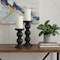 Homeroots Set of Two Black Wood Abstract Tabletop Candle Holders, 2PK 608539 - alternate 2