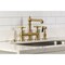 Kingston Brass Bridge Kitchen Faucet with Brass Sprayer, Brushed Brass KS7277BEXBS - alternate 3
