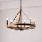 Vidalite Savannah 6-Light Rustic Farmhouse Style Chandelier, Natural Brown & Black Pendant Chandelier Light CE1013045 - alternate 4