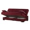 Homeroots 75" Burgundy Chenille Convertible Futon Sleeper Sofa And Toss Pillows With Storage 607204 - alternate 3