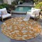 Homeroots 8' Copper Green And Gray Round Floral Washable Indoor Outdoor Area Rug 597844 - alternate 2