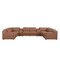 Homeroots Chestnut Italian Leather Power Reclining U Shaped Eight Piece Corner Sectional With Console 632563 - alternate 1