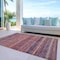 Homeroots 3' X 5' Rust And Blush Striped Washable Indoor Outdoor Area Rug 615848 - alternate 4