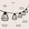Jonathan Y 10-Light Indoor/Outdoor 10 ft. Contemporary Transitional LED G40 Diamond Cage String Lights, Black JYL8705A - alternate 3