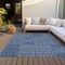 Homeroots 3' X 5' Navy Blue And Ivory Geometric Washable Indoor Outdoor Area Rug 596950 - alternate 2