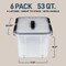 Lifemaster 53QT Stackable Storage Boxes, Clear Plastic, Secure Latches, Easy-Move Wheels, 6PK LIFCTN53 - alternate 5