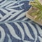 Homeroots 4' X 6' Navy Blue Sky Blue And Ivory Palm Leaf Indoor Outdoor Area Rug 552514 - alternate 4