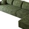 Homeroots 135" Green Corduroy Modular Compression Foam Sofa With Toss Pillows 712974 - alternate 3