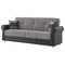 Homeroots 89" Gray Polyester Convertible Futon Sleeper Sofa And Toss Pillows With Storage 607111 - alternate 3