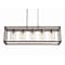 Jonathan Y Zeniba 36" 5-Light Linear Adjustable Iron/Seeded Glass Rustic Farmhouse LED Pendant, Brown JYL7478A - alternate 1