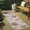 Jonathan Y Veronica Classic Beach Stripe and Palm Leaf Pink/Cream 2 ft. x 8 ft. Indoor/Outdoor Runner Rug TSN402A-28 - alternate 1