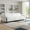 Homeroots 103" White Top Grain Leather Reclining Metal USB Sofa 720328 - alternate 4