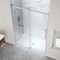 Anzzi 76'' x 57-60'' Sliding Frameless Shower Door in Brushed Nickel with Alcove Center Drain Shower Base SD-5902201C-BN - alternate 3