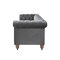 Homeroots 93" Dark Gray Velvet Chesterfield Wood Sofa 543983 - alternate 3