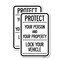 Signmission Protect Your Person and Your Property Lock Your Vehicle, 18'' X 24'', Heavy Gauge Aluminum, 2PK A-1824-2PACK-23232 - alternate 1