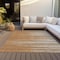 Homeroots 9' X 12' Brown Copper And Ivory Striped Washable Indoor Outdoor Area Rug 597281 - alternate 3