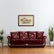 Homeroots 95" Burgundy Chenille Convertible Futon Sleeper Sofa And Toss Pillows With Storage 607082 - alternate 1