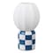 Jonathan Y Valarie 10.25" Contemporary Modern Checkerboard Ceramic w/Ribbed Cocoon Globe Shade LED Mini Table L JYL4203B - alternate 2