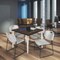 Regency Square Kahlo Breakroom Table W/ 4 Zeng Stack Chairs, 42 in W, 42 in L, Neo Walnut TPL4242NWCM44GY - alternate 2