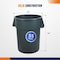 4Dock 55 gal Round Heavy Duty 55 Gallon Trash Can - Gray, Gray, Plastic, 27 in TC002 - alternate 2