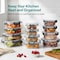 Serenelife 24 Piece Glass Storage Containers with Lids, Glass Meal Prep Container Set for Lunch, Gray, 24PK SLGL24GY - alternate 2