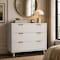 Manhattan Comfort Elara 38 in Solid Wood Dresser in White (3-Drawer) DR1782-1 - alternate 1