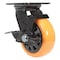 Vestil Polyurethane Swivel With Brake Caster 5 In. Diameter x 2 In. Width 726 lb Orange/Black CST-BN-5X2PUP-SWB - alternate 3