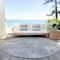 Homeroots 8' Gray And Silver Round Geometric Washable Indoor Outdoor Area Rug 588312 - alternate 3